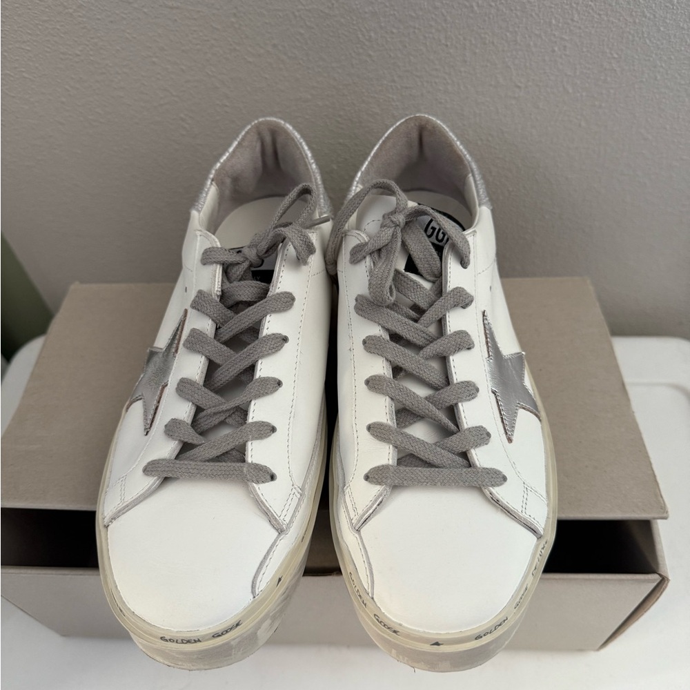 COPY - Golden goose hi star sneaker in white & silver size 38.. - Picture 2 of 9